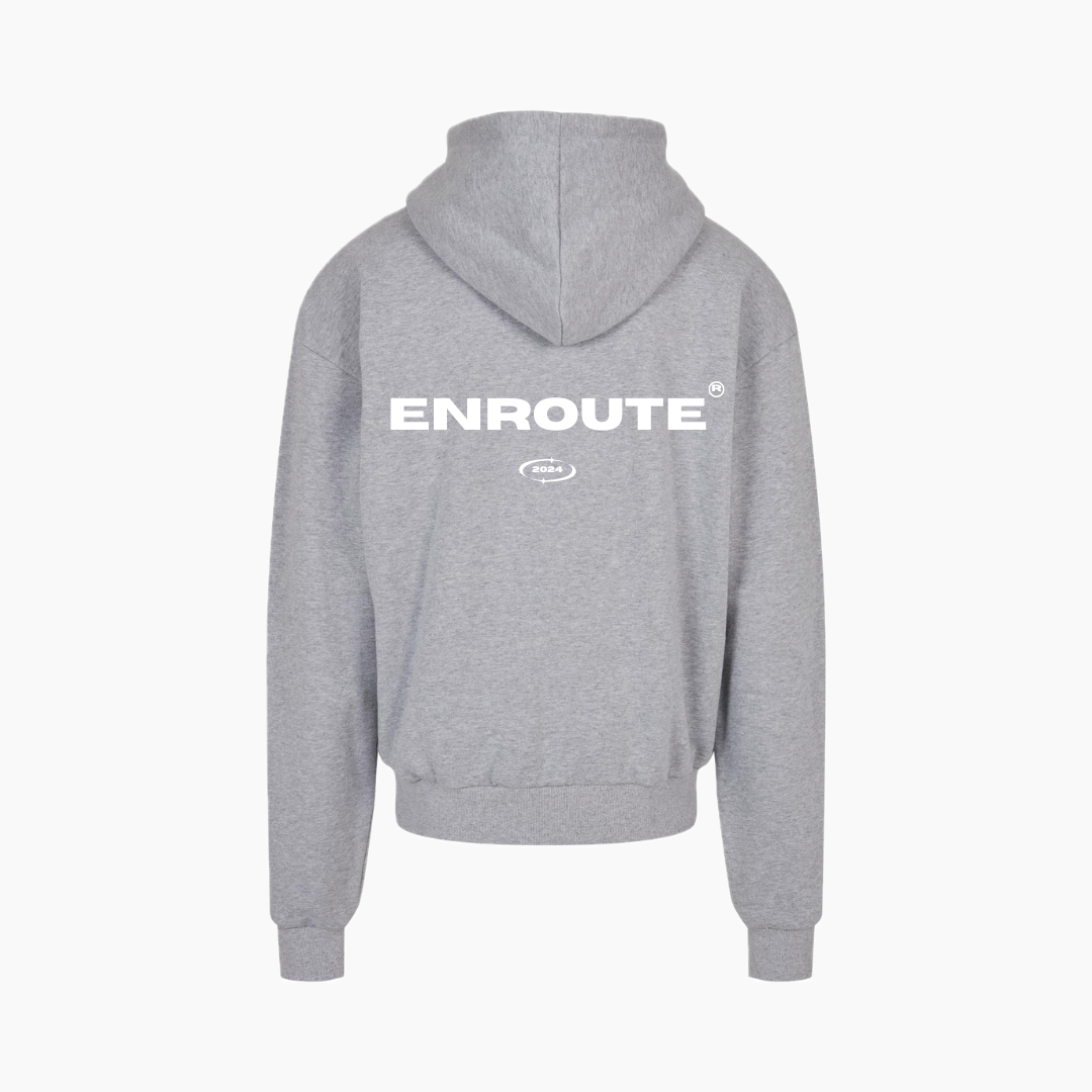 Oversized Zip Up Hoodie - Grey