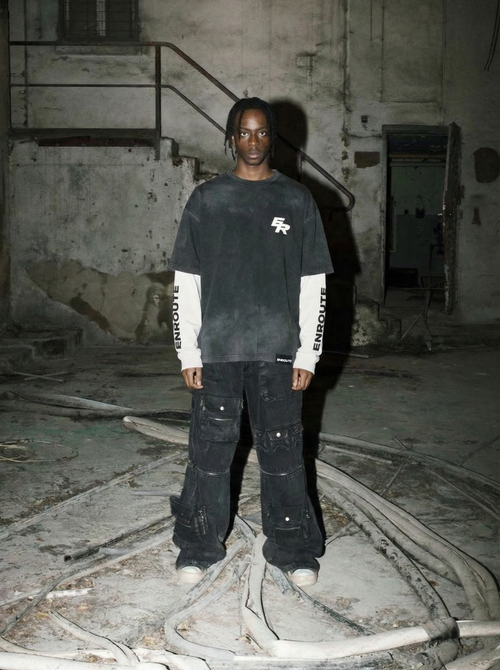 Unspoken Layered LS Tee - Dark Grey