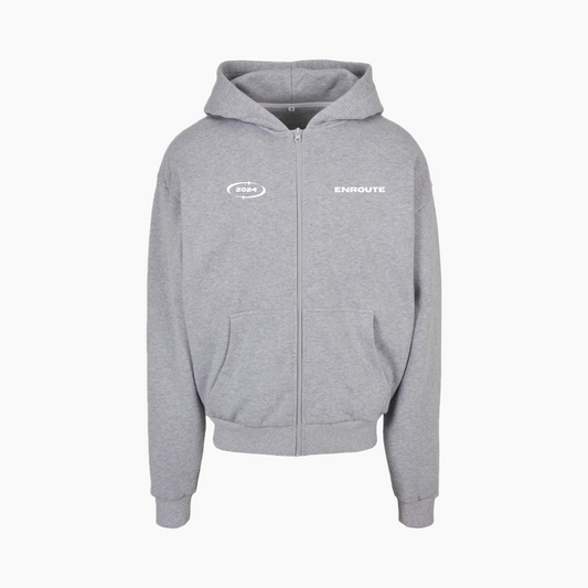 Oversized Zip Up Hoodie - Grey | Include a free shipping bag