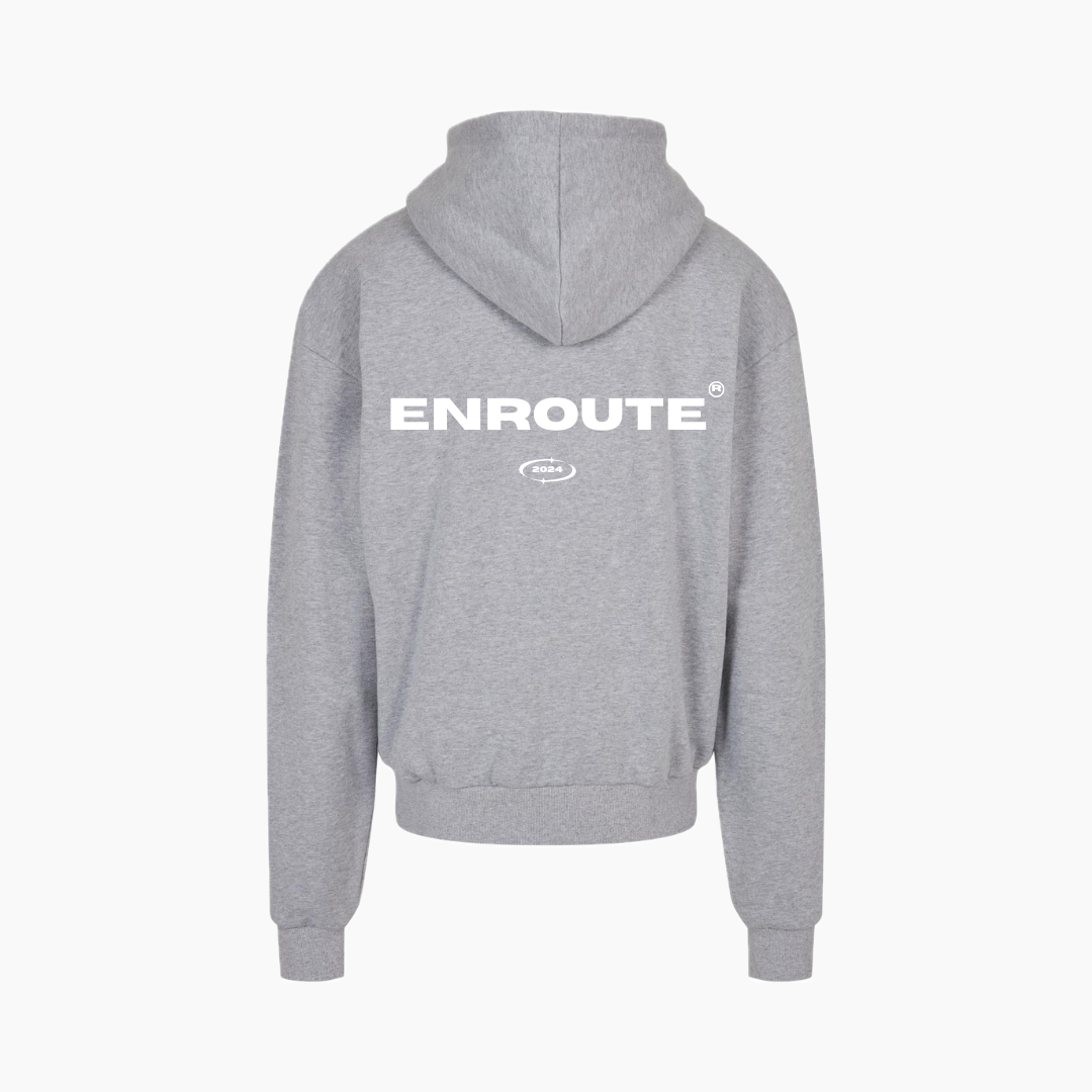 Oversized Zip Up Hoodie - Grey | Include a free shipping bag