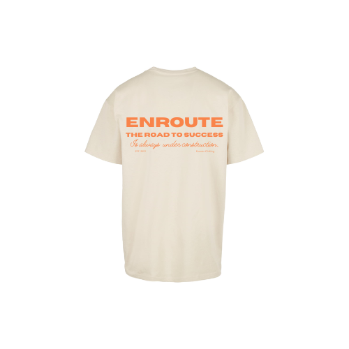 Road To Success - Oversized Tee - Sand/Orange