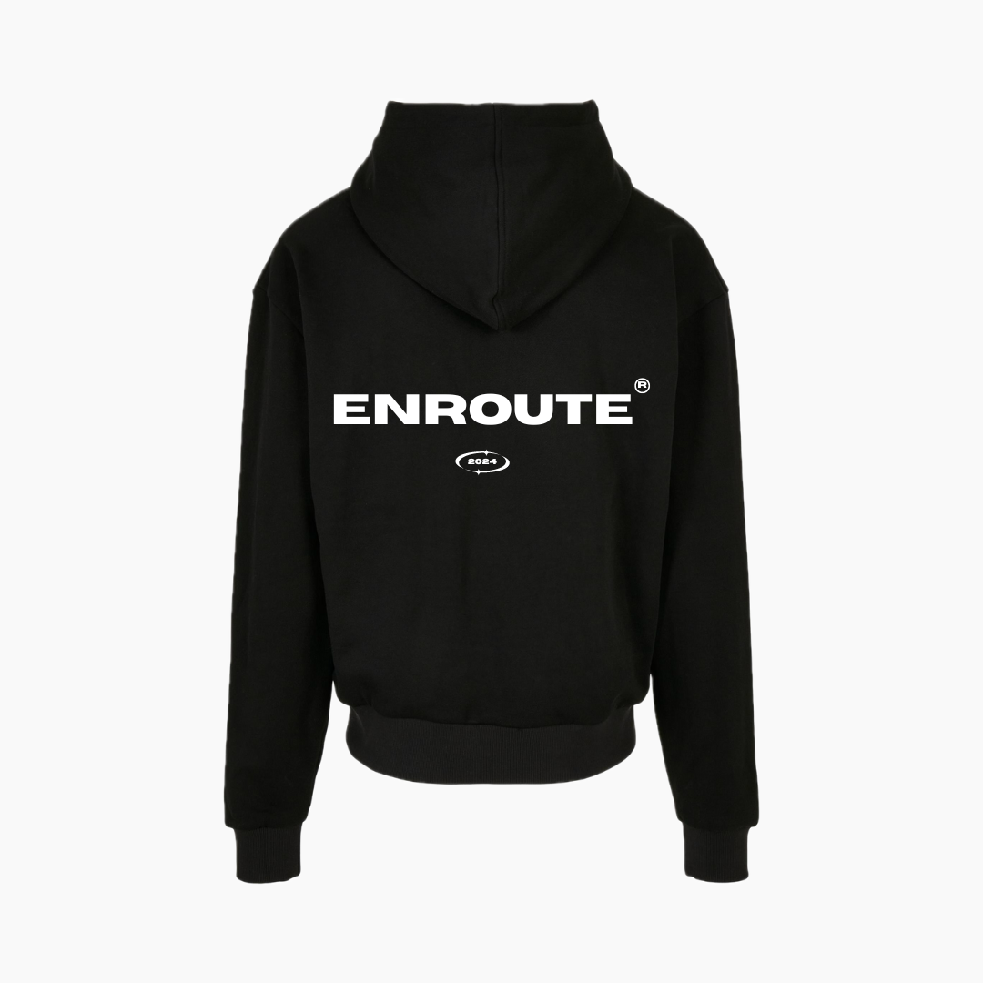 Oversized Zip Up Hoodie - Black | Include a free shopping bag