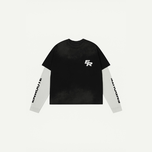 Unspoken Layered LS Tee - Dark Grey