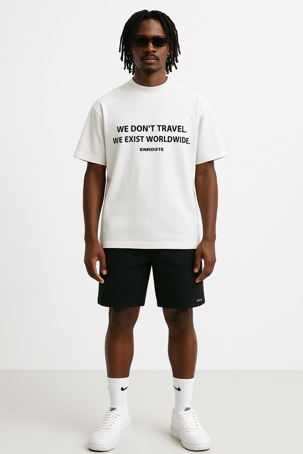 We Don't Travel Oversized Tee - White